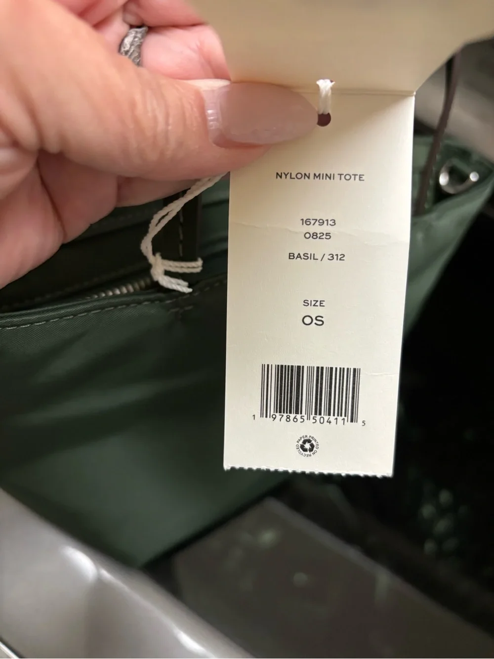 Tory Burch Forest Green Mini Tote with Removable Strap